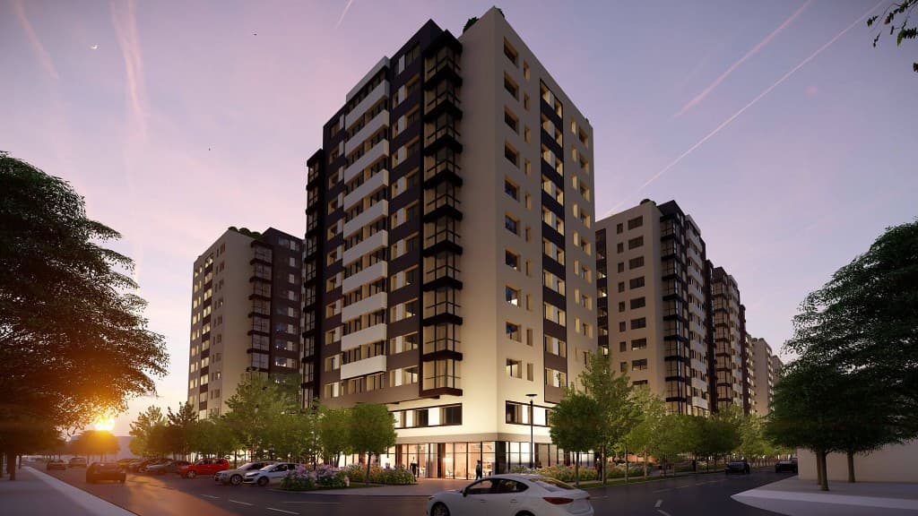 Stradă și clădiri Comat Towers